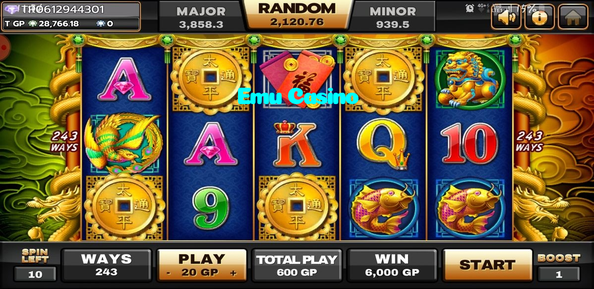 Emu Casino casino presented on mobile device in Pakistan with slots and live games